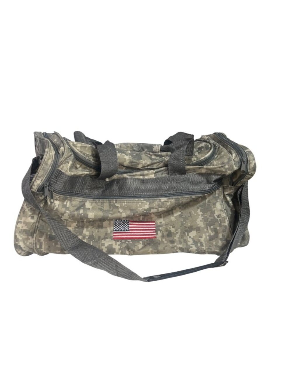 NRA Camo Duffel Bag Adjustable Strap Green American Flag Patch
